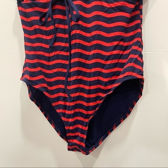 Tommy Bahama Sea Swell V-Neck Faux Wrap Swimsuit One-Piece in Air Kiss Red 14 - Picture 5 of 9